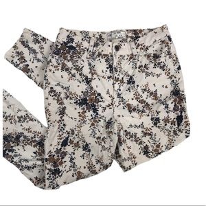 NWT Free People Floral Corduroy Skinny Pants 25